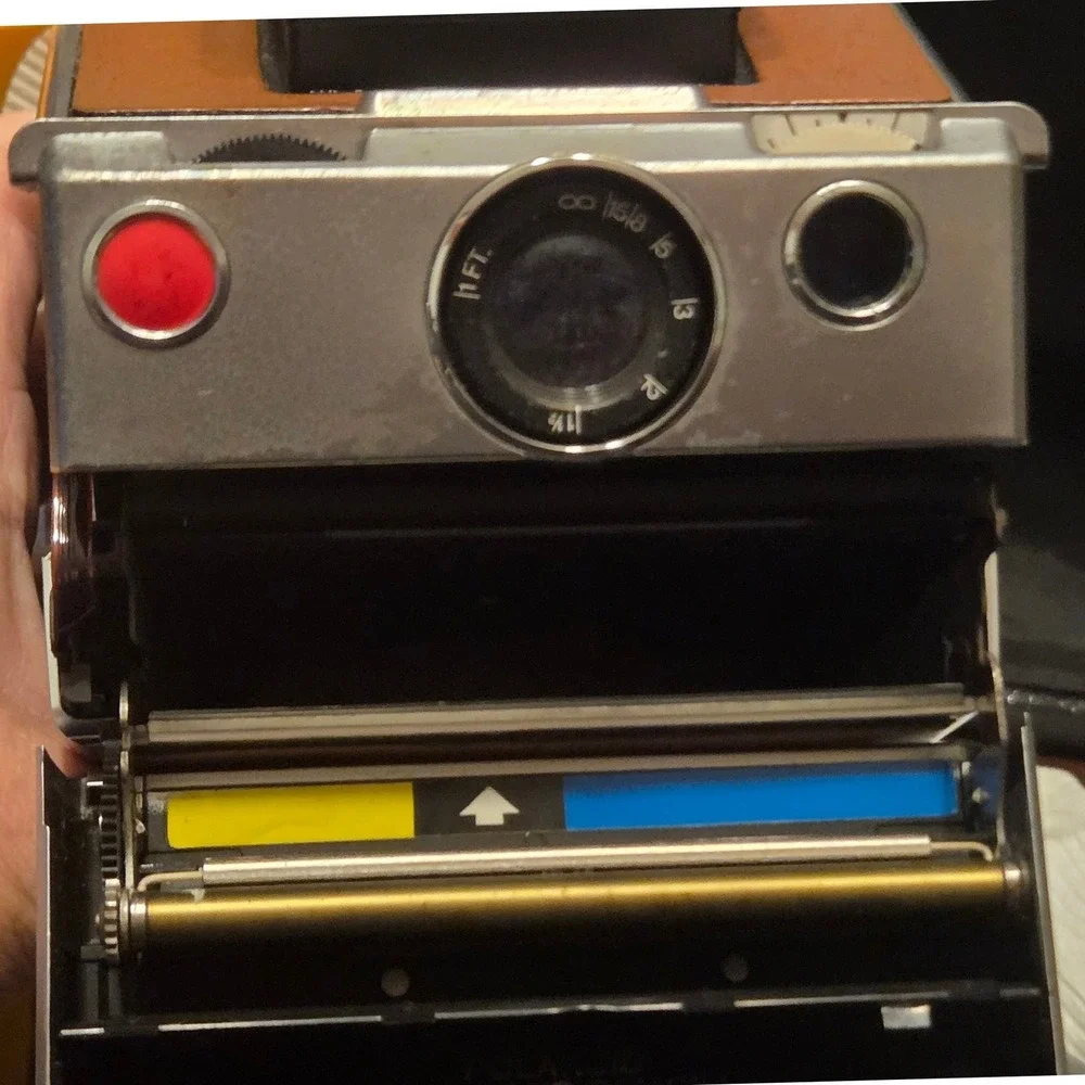 Polaroid SX-70 Alpha 1 Land Camera 1977 Tan Leather Silver Vintage Instant SLR